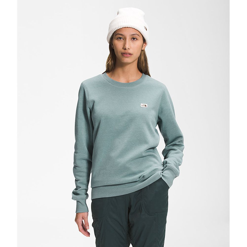 The North Face Sweatshirts Womens Australia - The North Face Heritage Patch Crew Silver Blue (QAO-29